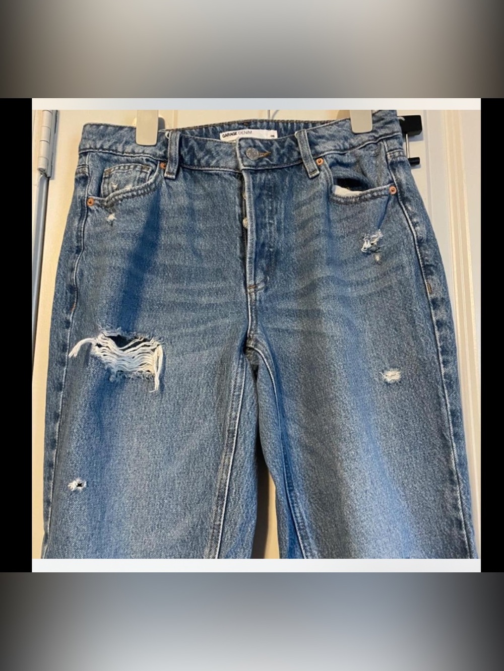 Garage Denim Distressed Ex-Boyfriend Women's Jeans - Blue